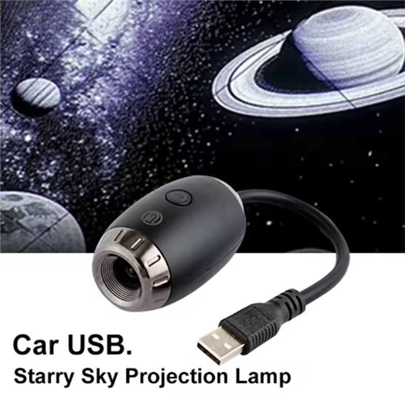 USB Galaxy Projector Light - Car Roof Ambient Night Light & Interior Atmosphere Lamp