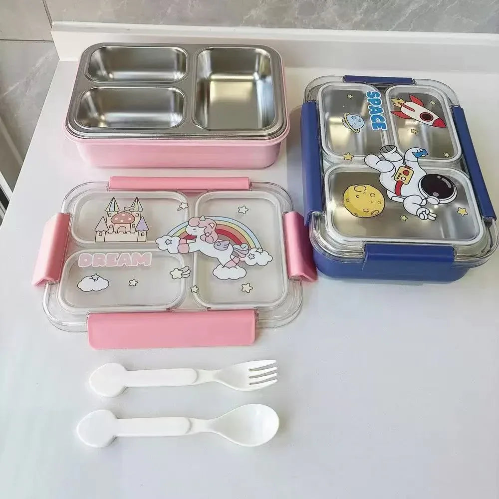 Kids Bento Lunch Box with Stainless Steel Inner - Clarify.pk