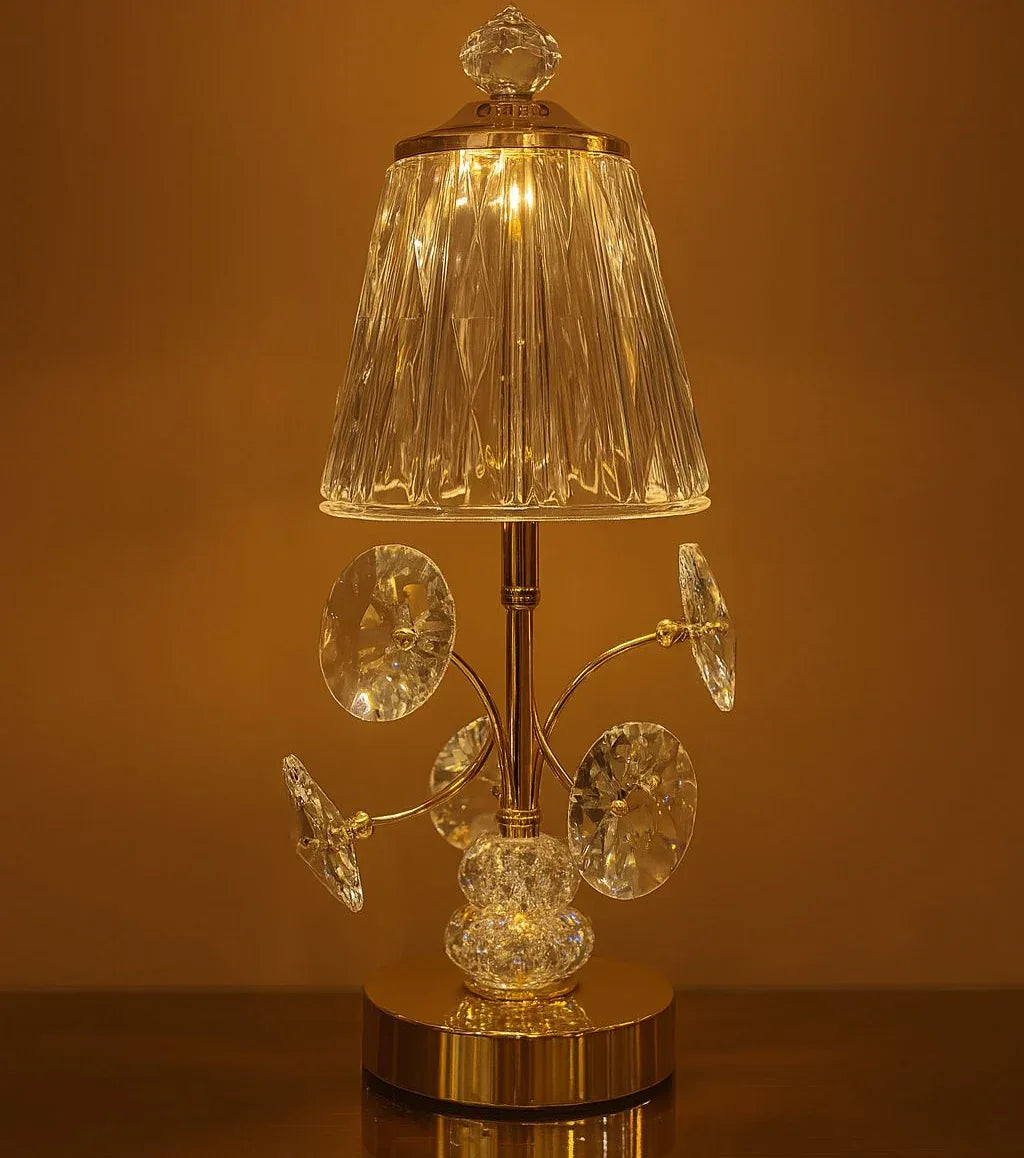 Rechargeable Bedside Lamp with Elegant Crystal Design - Clarify.pk