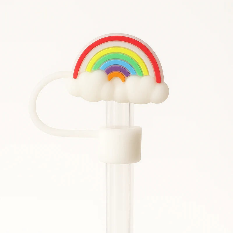 Rainbow Silicone Straw Stopper – Dust-Proof Protective Cover MJ