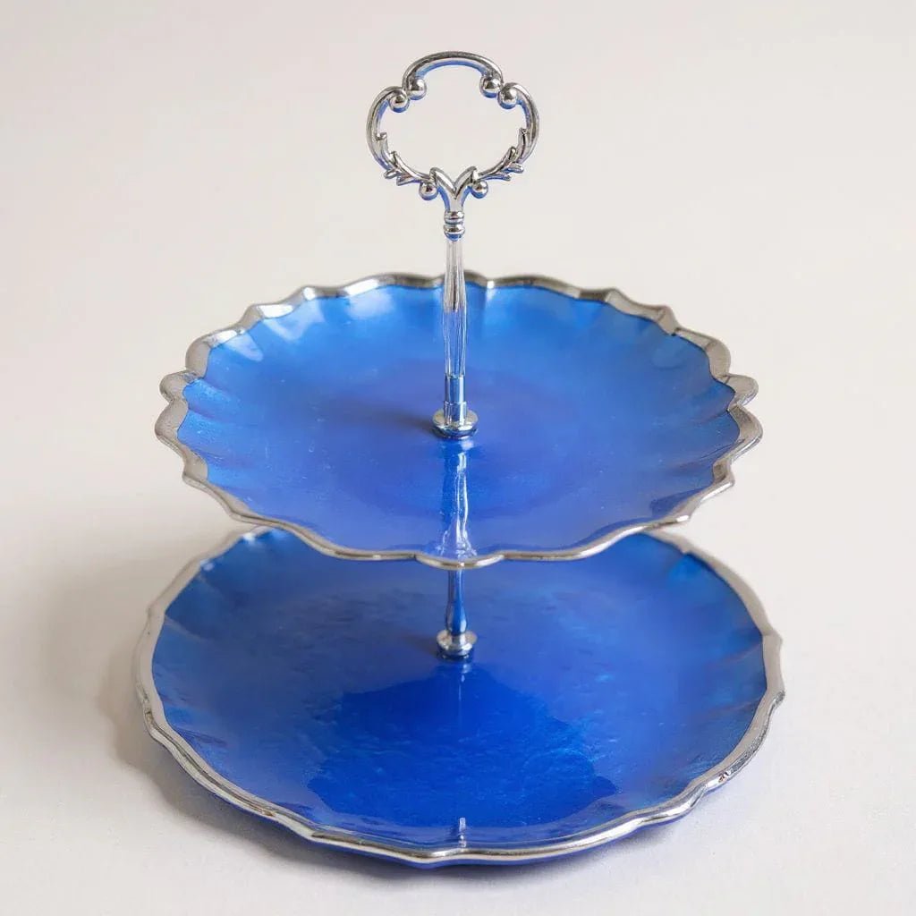 Glass 2-Tier Cupcake Stand – Elegant Dessert & Cake Stand - Clarify.pk