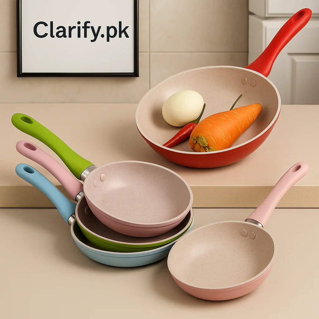 Colored Non-Stick Fry Pan – Durable Cooking Pan for Everyday Use - Clarify.pk