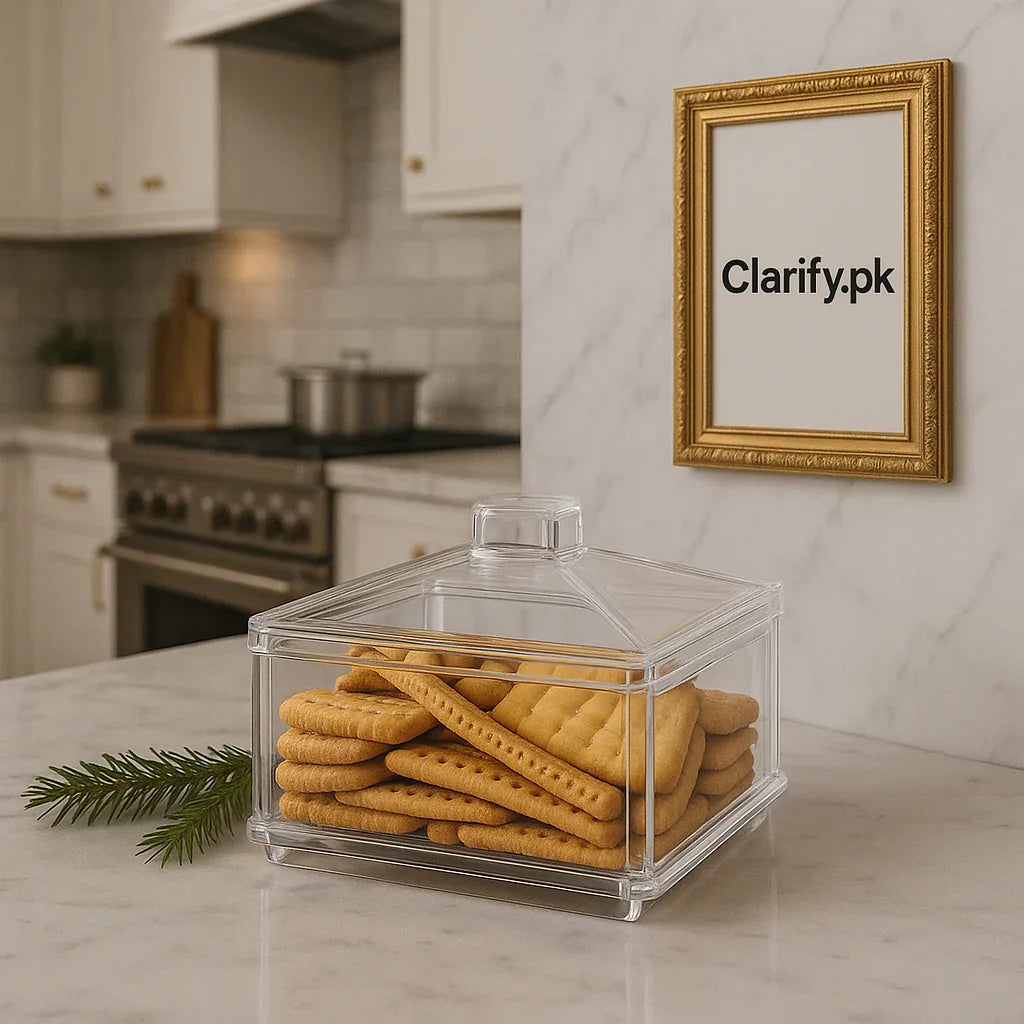 Flash Acrylic Storage Box – Transparent Kitchen Organizer (750ml) - Clarify.pk