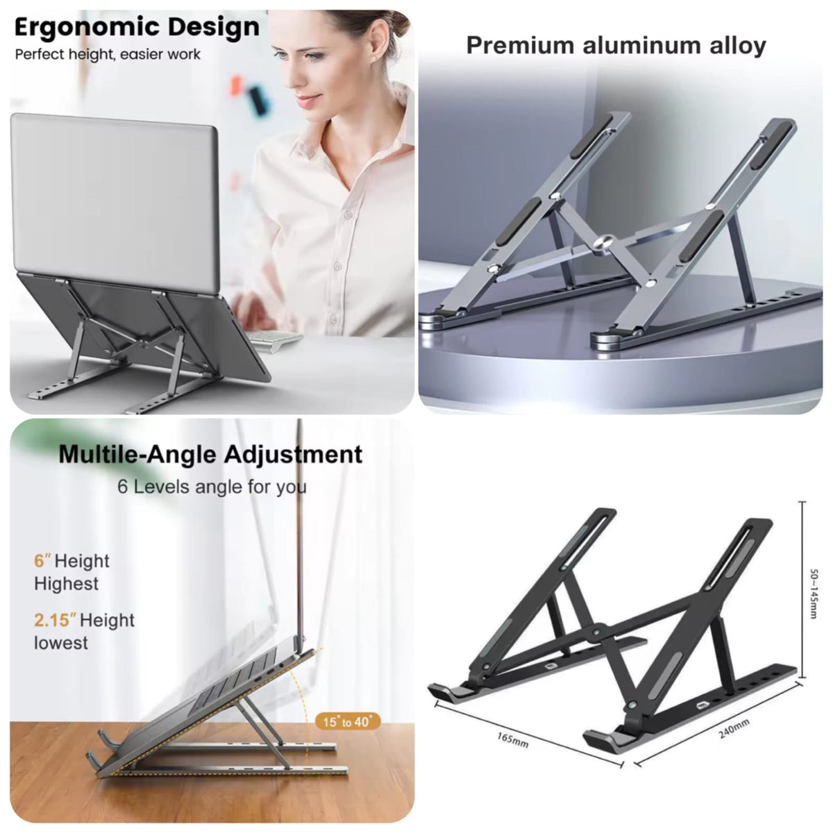 Adjustable Folding Aluminium Laptop Stand