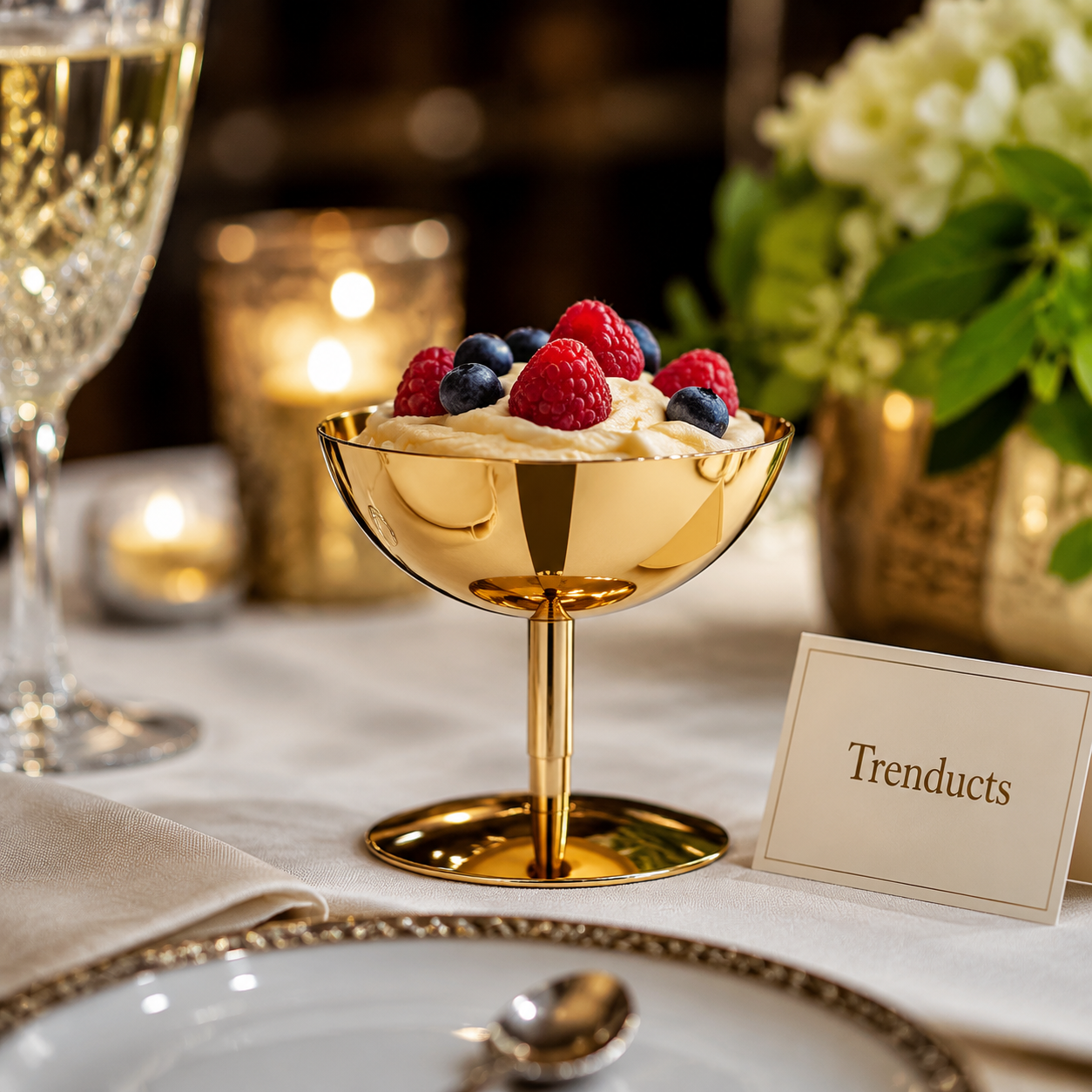 Golden Footed Dessert Ice Cream Cup