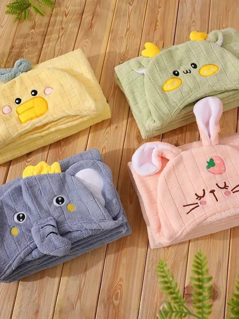 Kids Hooded Bathrobe Animal Design Cozy & Cute - Clarify.pk
