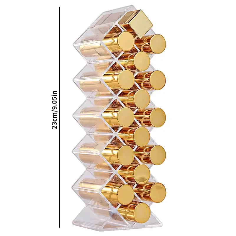 Lipstick Organizer with 16 Compartments - Clear Acrylic Storage Holder - Clarify.pk