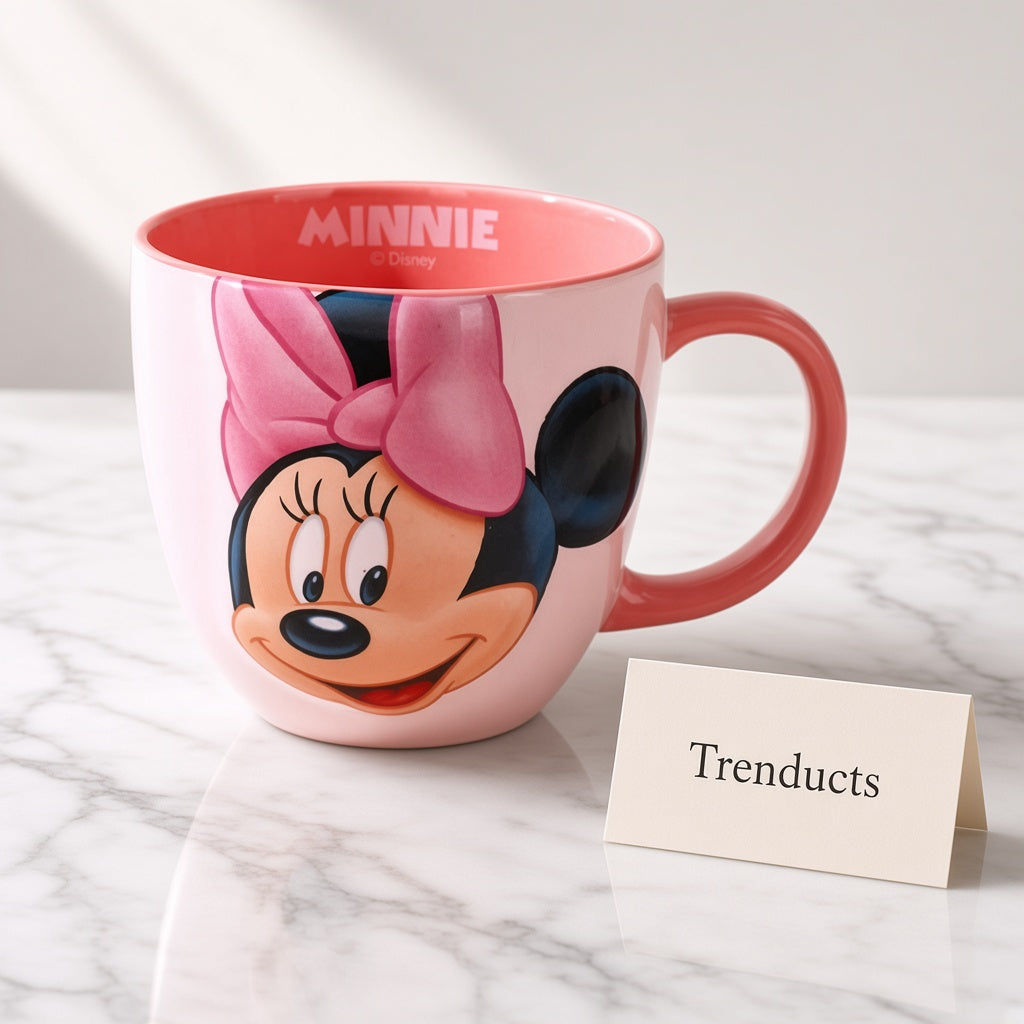 Disney Minnie Mouse Face Mug 550 ml - 3D Ceramic Pink