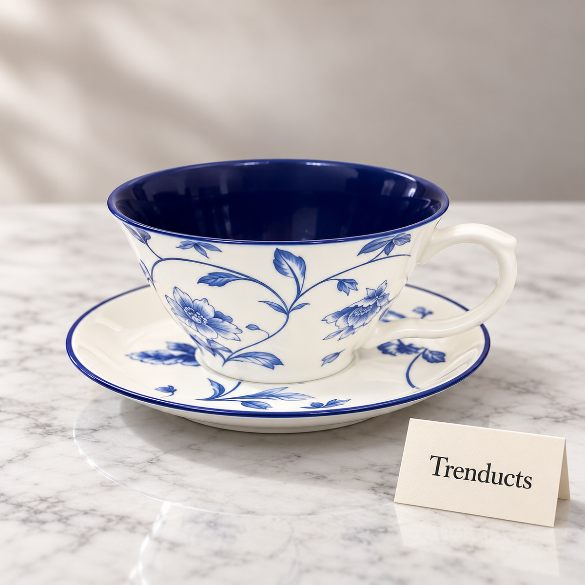 Brilliant Cup and Saucer Set - Blue Peony 300 ml