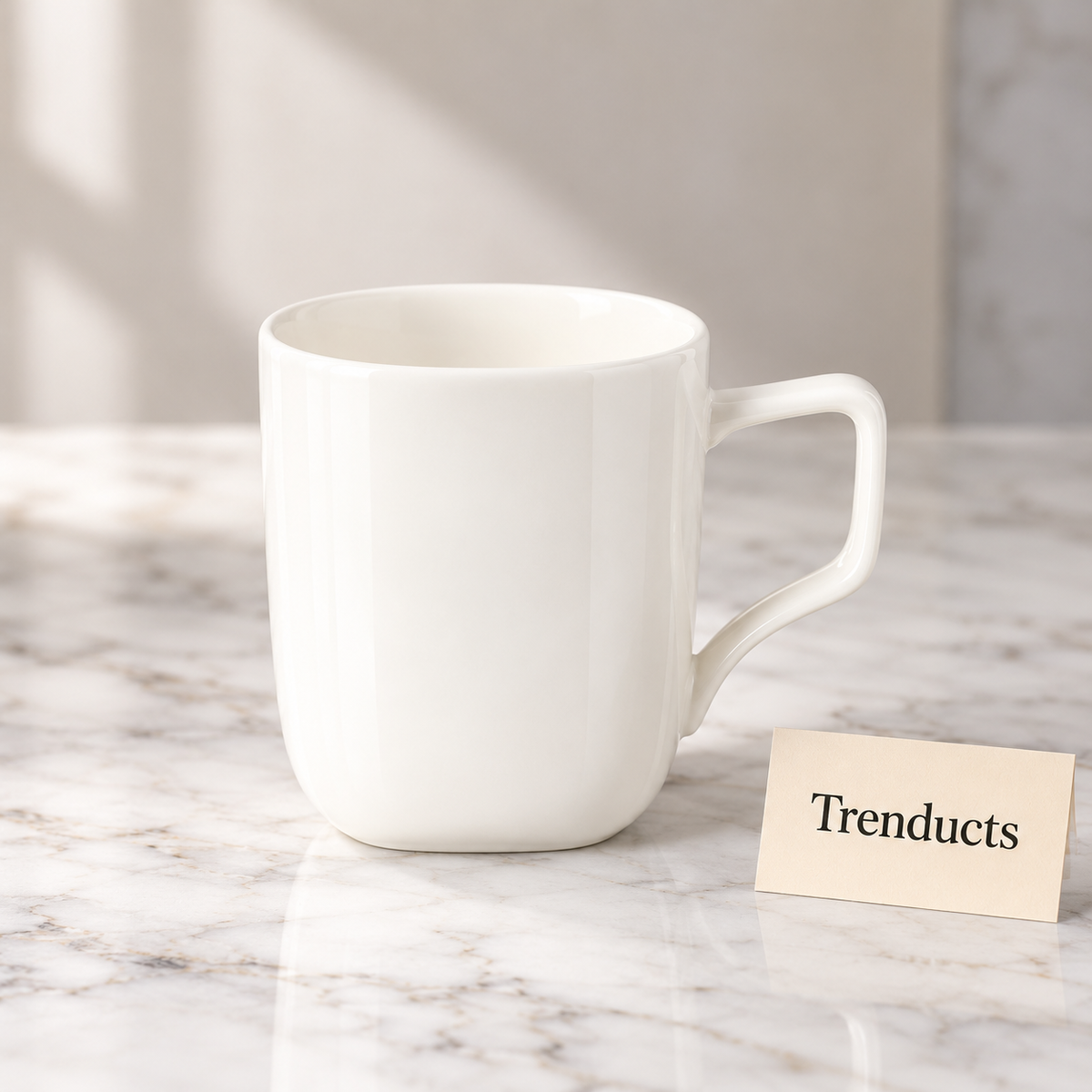 Danny Home Mug - 370 ml Square White Porcelain