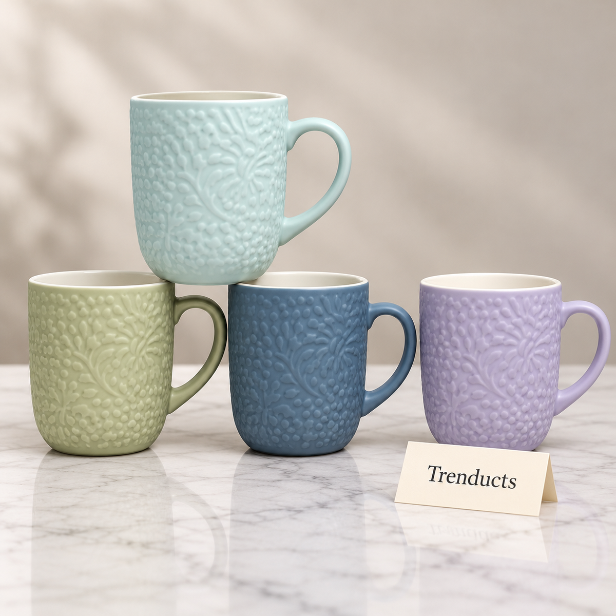 Large Embossed Mug 440 ml - Matte Colours (Random Colour)