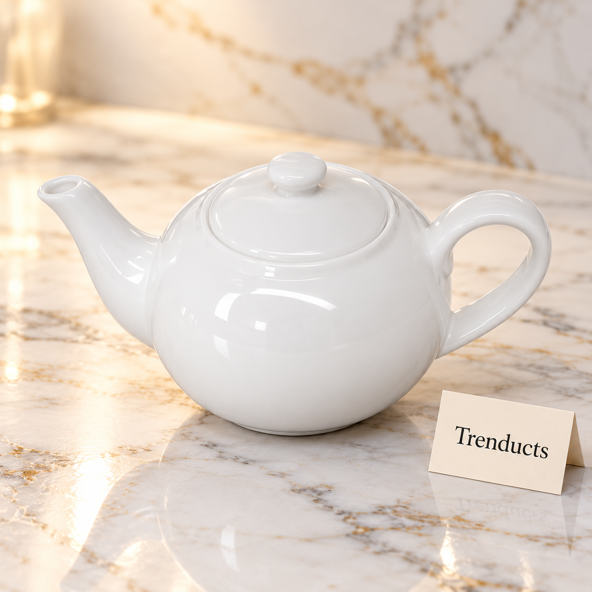 Brilliant White Round Tea Pot - 5 Inch Family