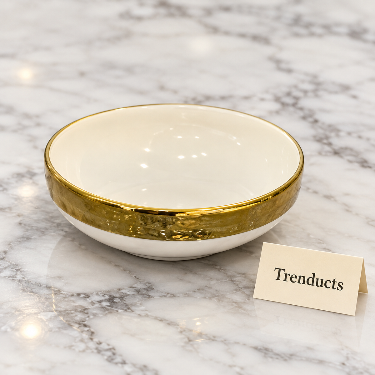 Brilliant 5.5 Inch Bowl - White Gold Rim