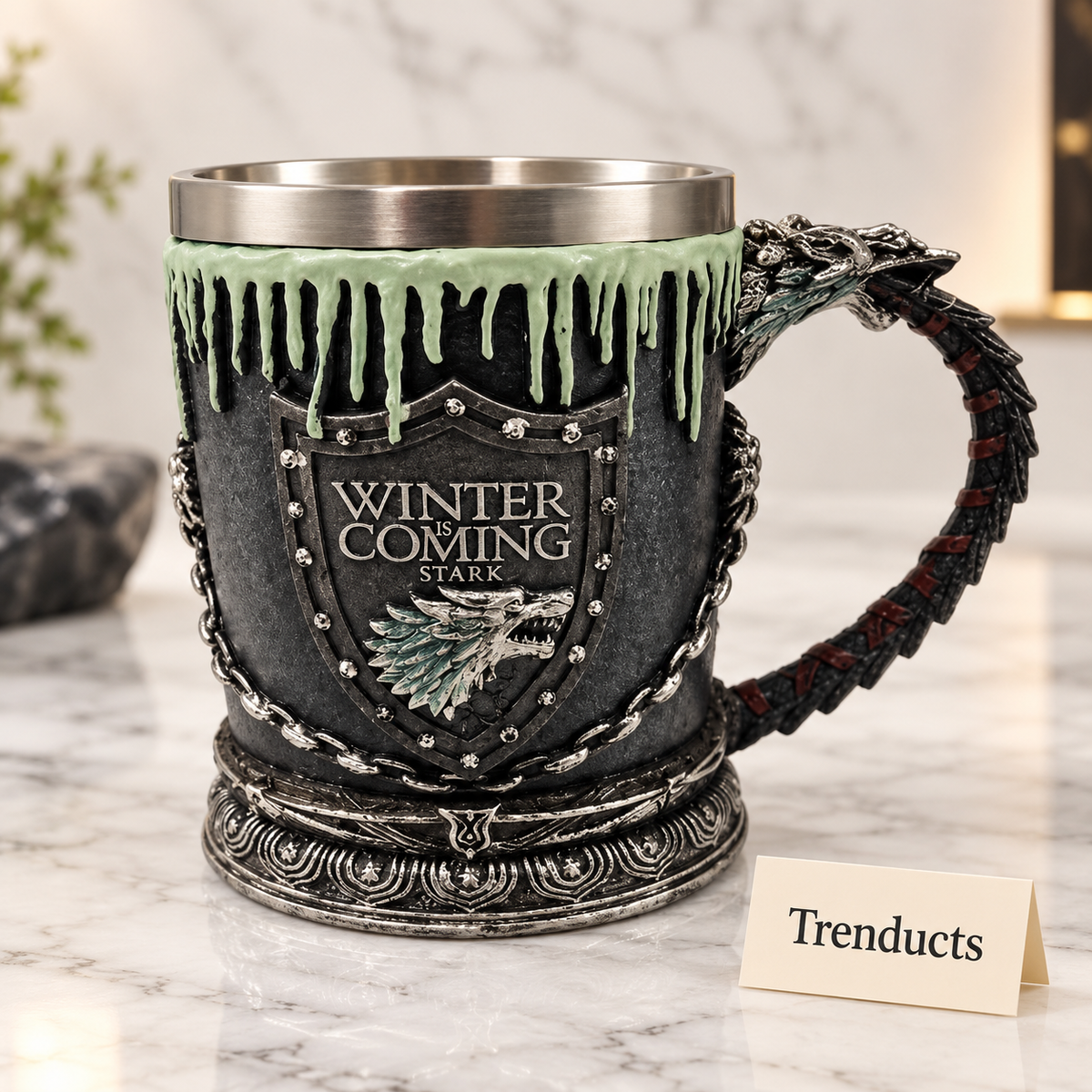 Game of Thrones Mug - Resin and Steel with Dragon Handle