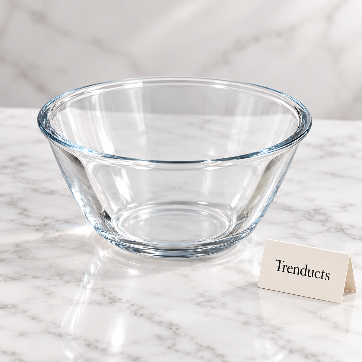 Danny Home Salad Bowl - Round Clear Glass Serving Bowl