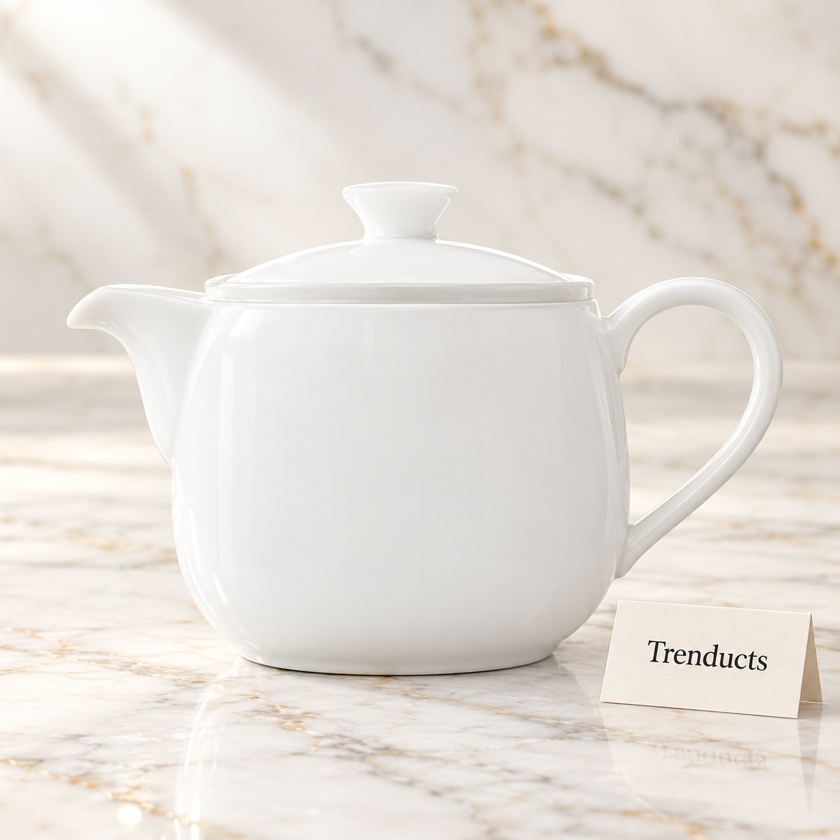 Brilliant White Tea Pot - 6 Inch Classic Tea Server
