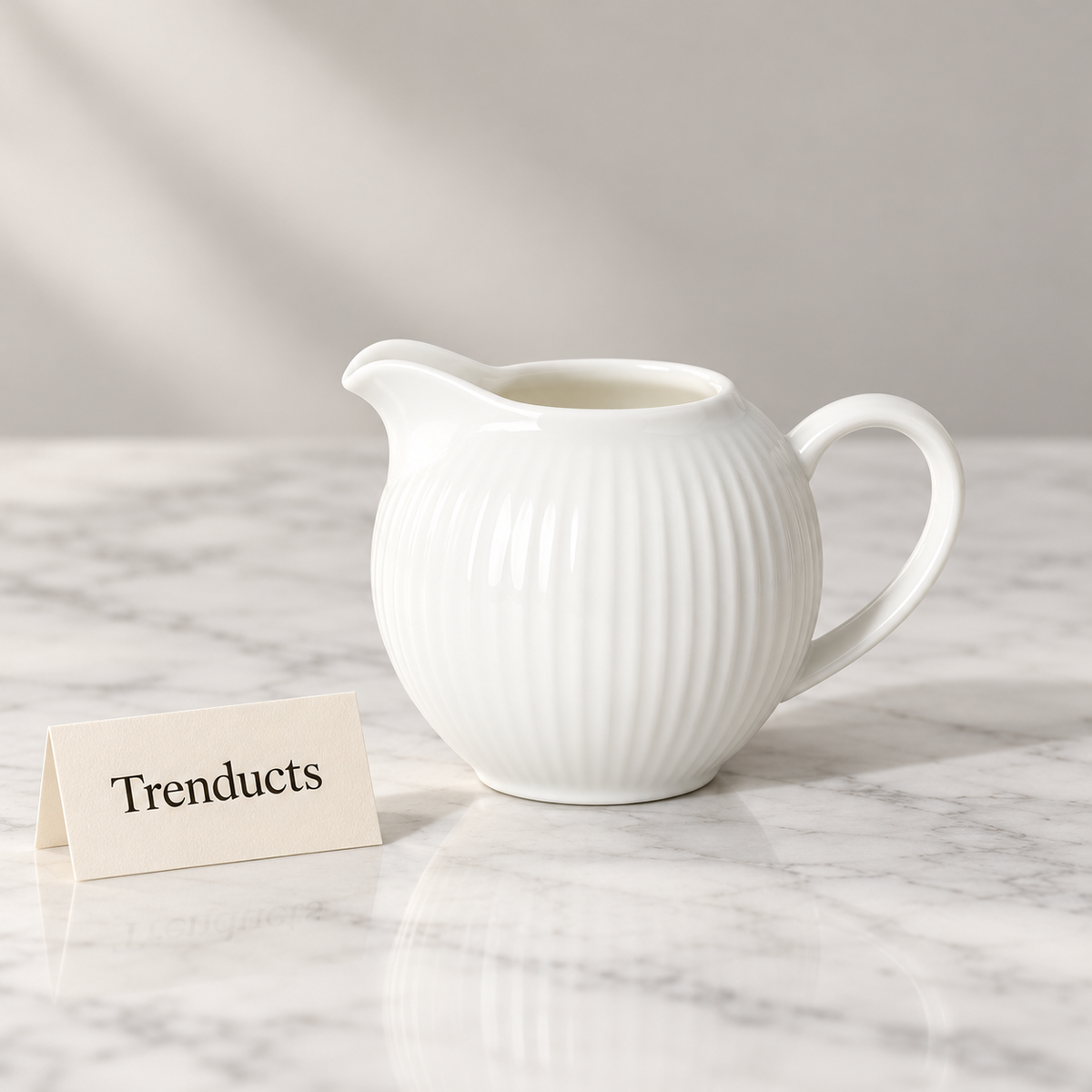 Danny Home Milk Pot - Ribbed White Porcelain Jug