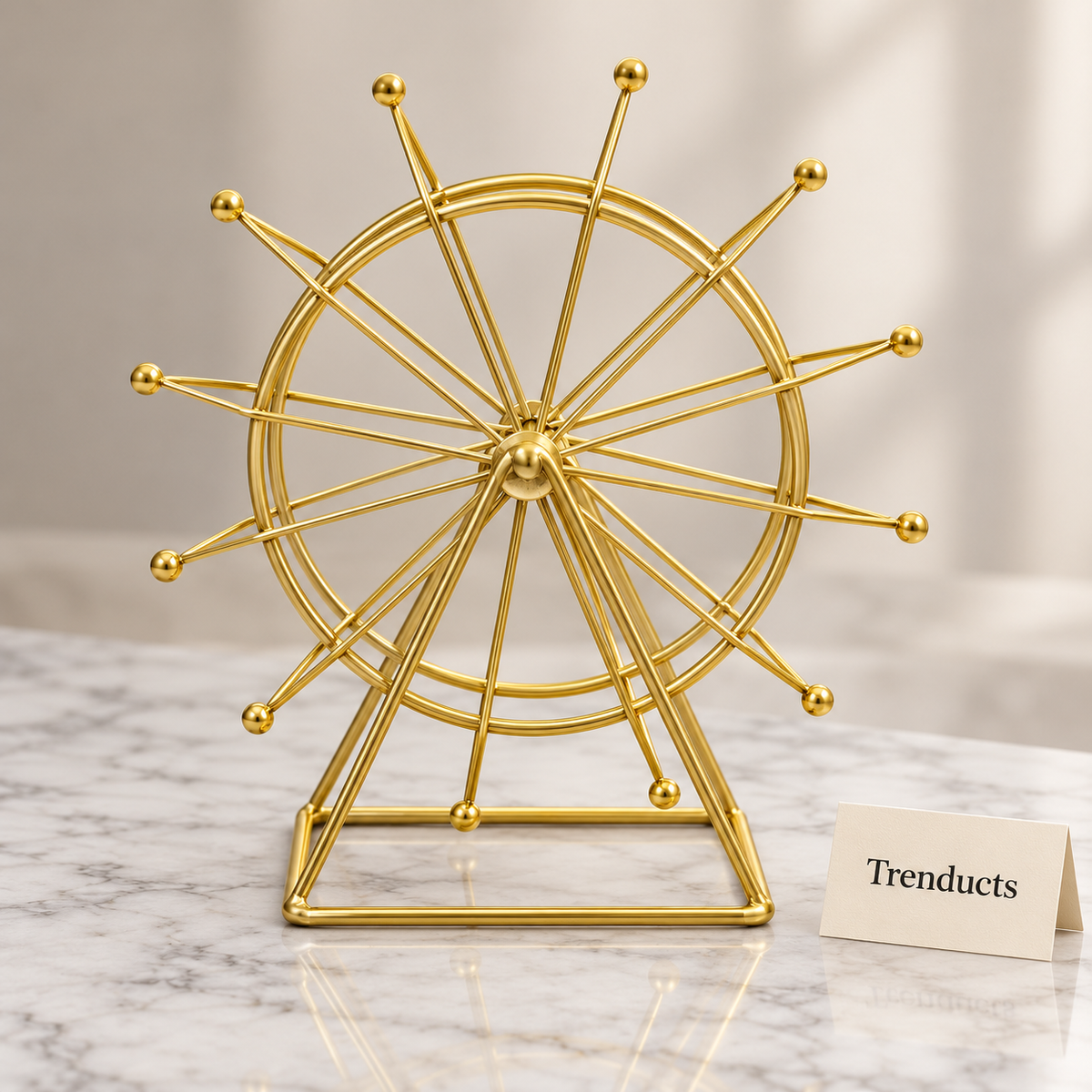 Gold Spoked Wheel Tabletop Accent - Ferris Wheel Decor