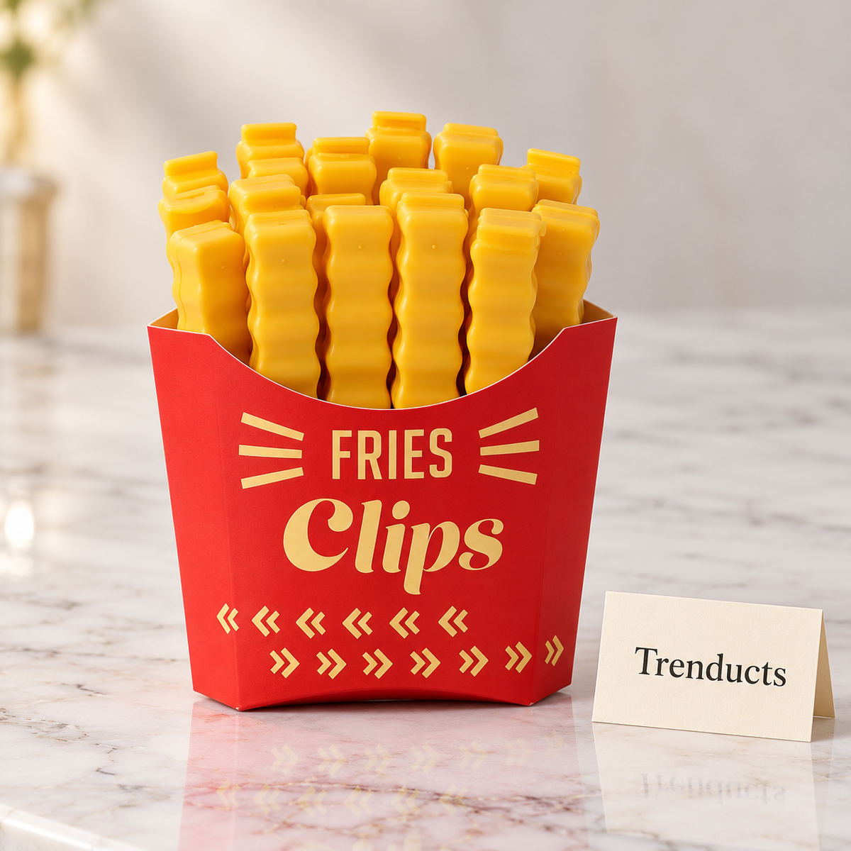 Fries Bag Clips - Pack of 12 with Fries Box Holder