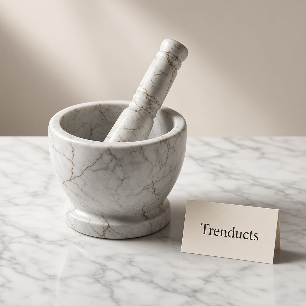Fiber Mortar and Pestle Set - Stone Look Grey