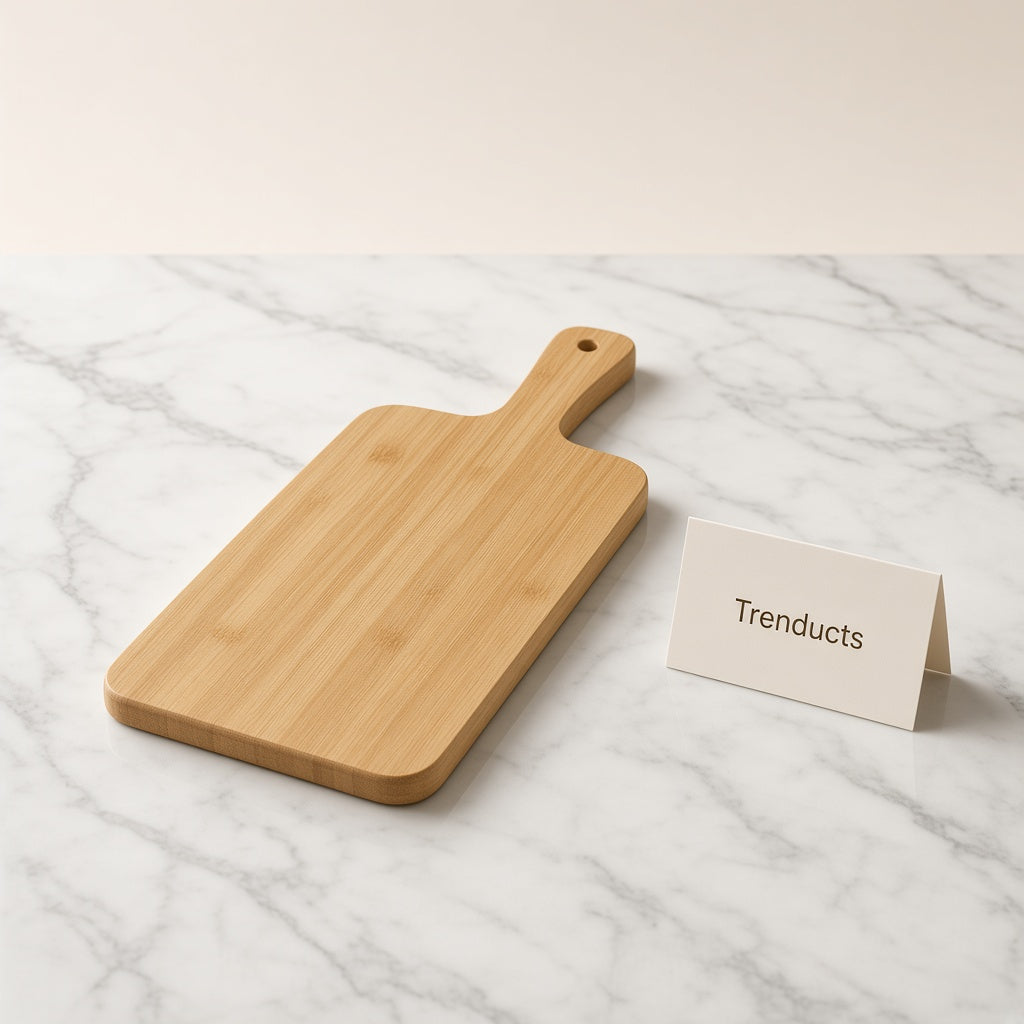 Bamboo Pizza Board - Long Paddle with Handle 40 x 14 cm