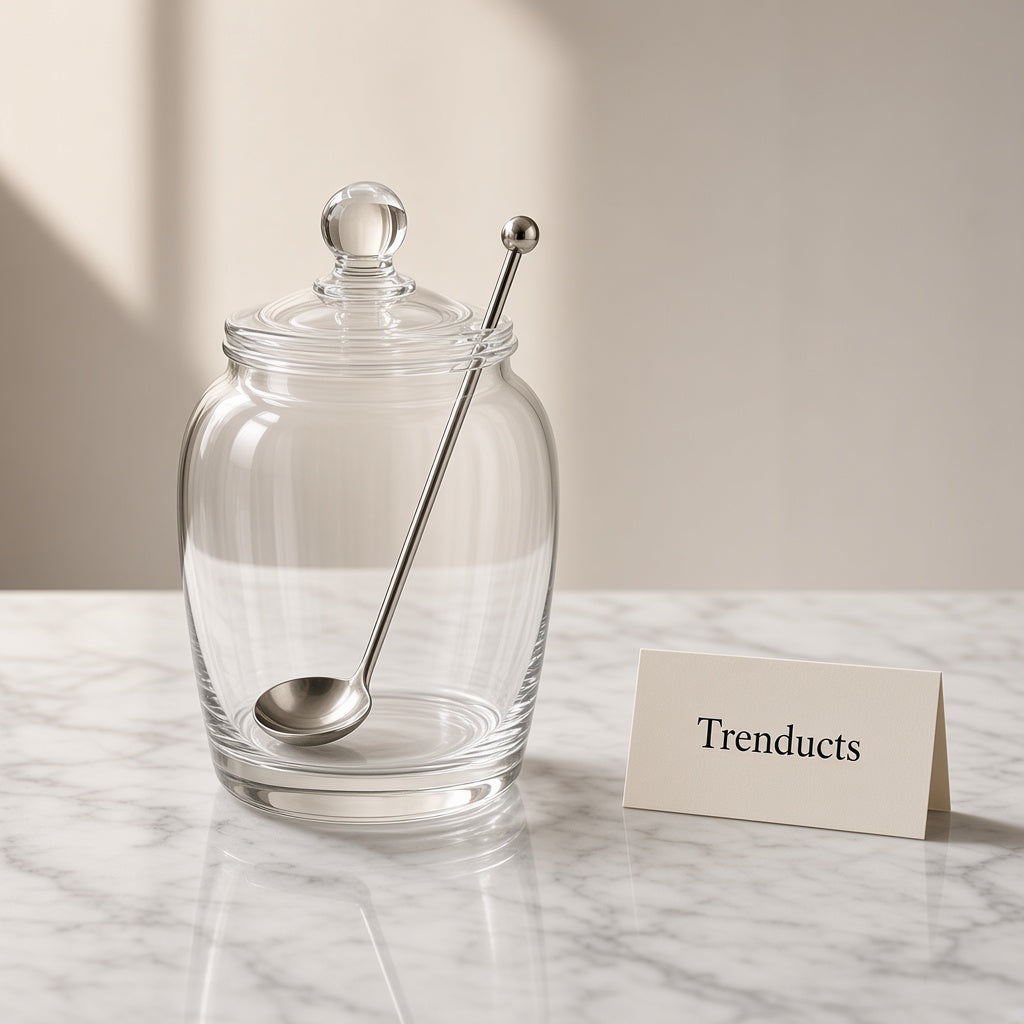 Danny Home Glass Storage Jar with Lid and Spoon