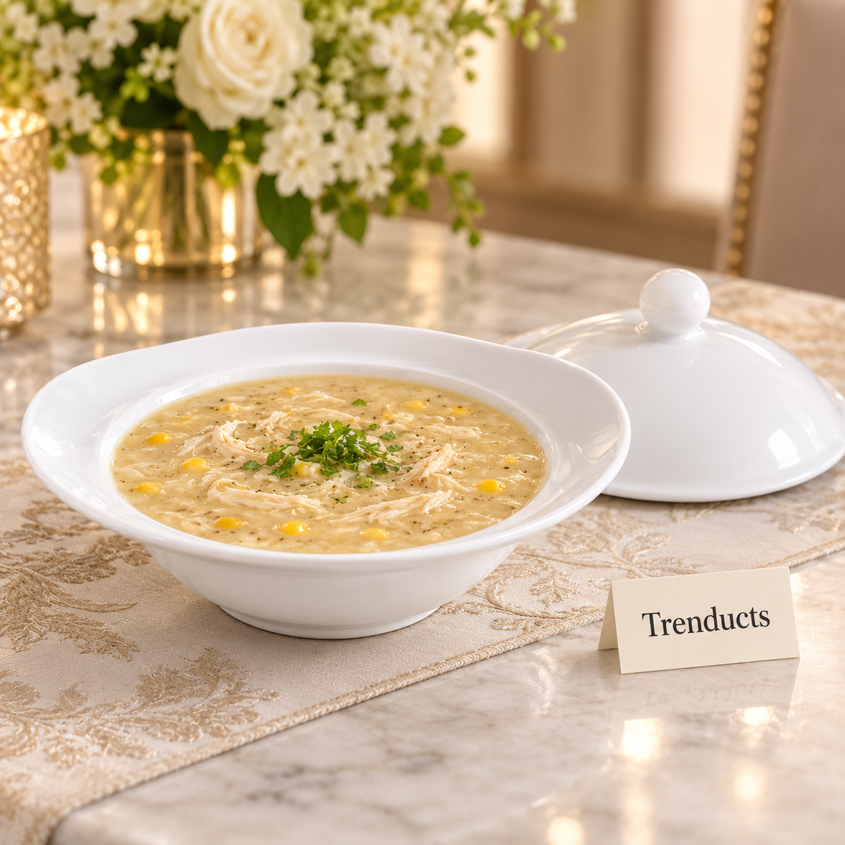 Brilliant Soup Bowl with Lid - White Covered Bowl