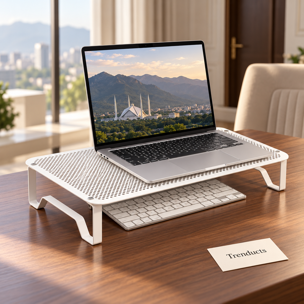 Laptop Cooling Stand - Ventilated Metal Mesh Desk Riser