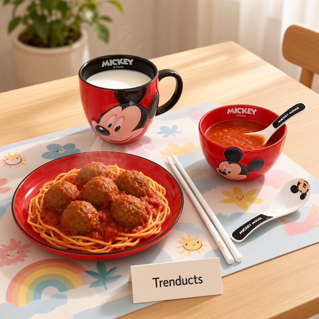 Disney Mickey Mouse Tableware Set - Ceramic Dinner Set 5 Pcs