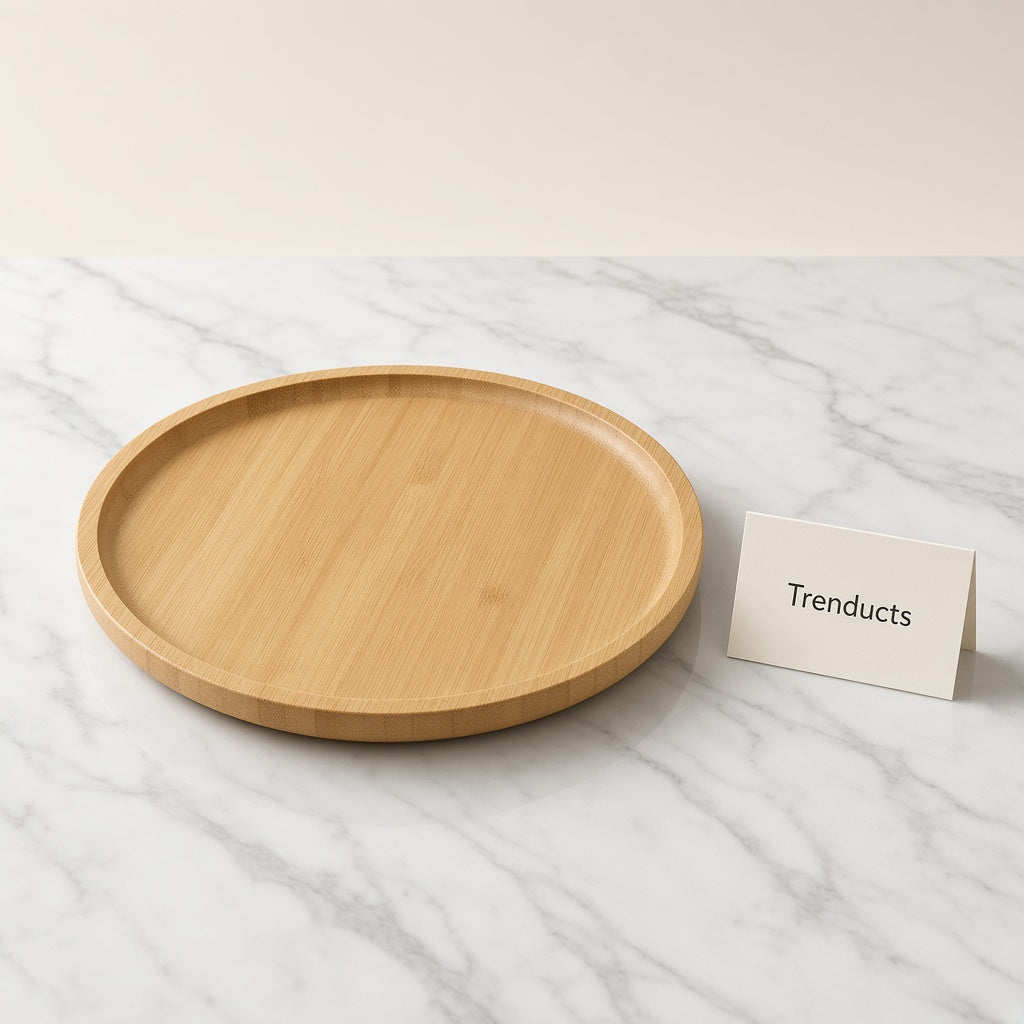 Bamboo Platter Round Serving Tray - 25 cm