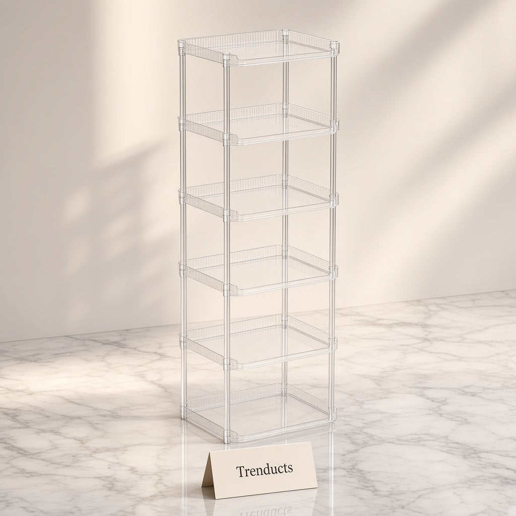 Plastic Storage Rack 6 Layer - Clear Bathroom Organizer