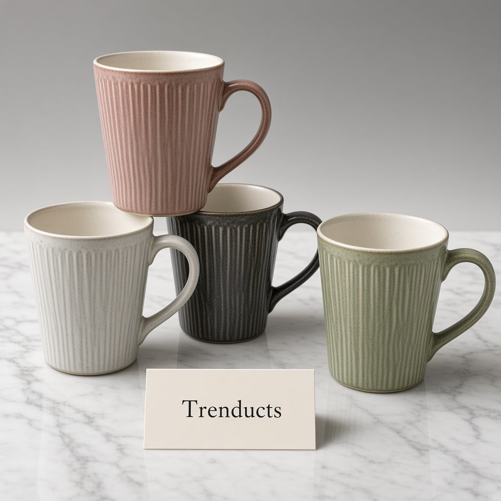 Danny Home Porcelain Mug 400ml - Fluted Reactive Glaze (each)
