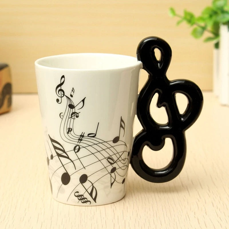 Ceramic Music Mug Style Mug – Premium Musical Instrument Handle Coffee Mug (each)