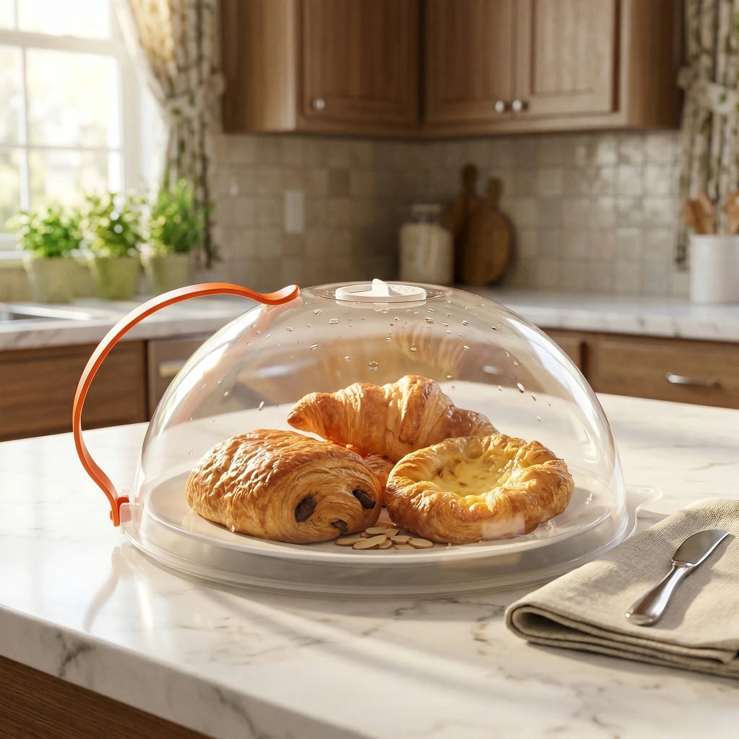 Transparent Plastic Food Cover Mesh Tent with Handle