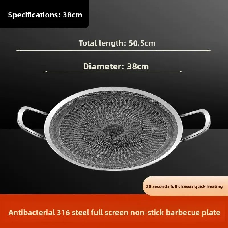 Non-Stick Korean Style BBQ Grill Pan - Portable Outdoor Griddle KL