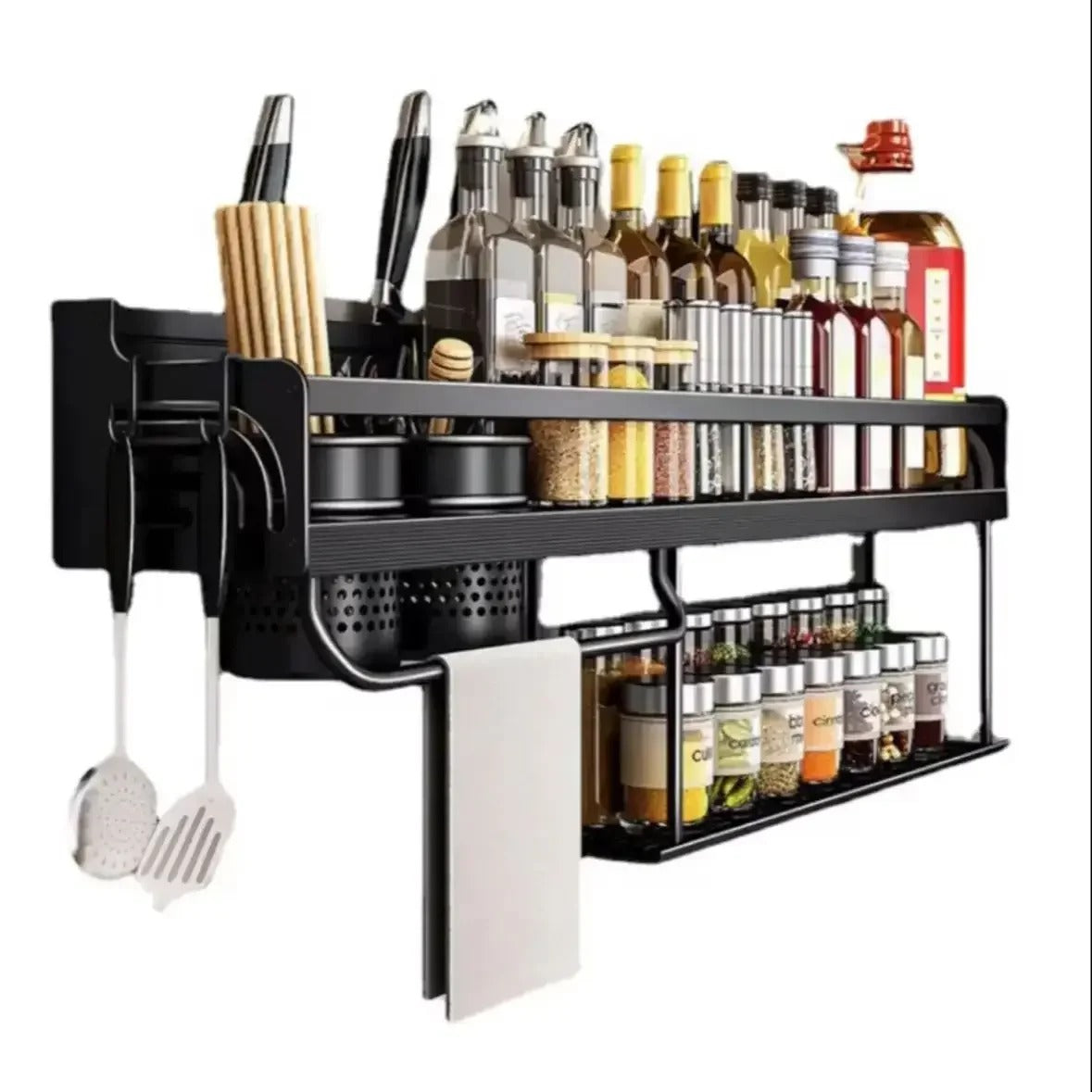 Multifunctional Spice Rack - Space Aluminum Kitchen Organizer