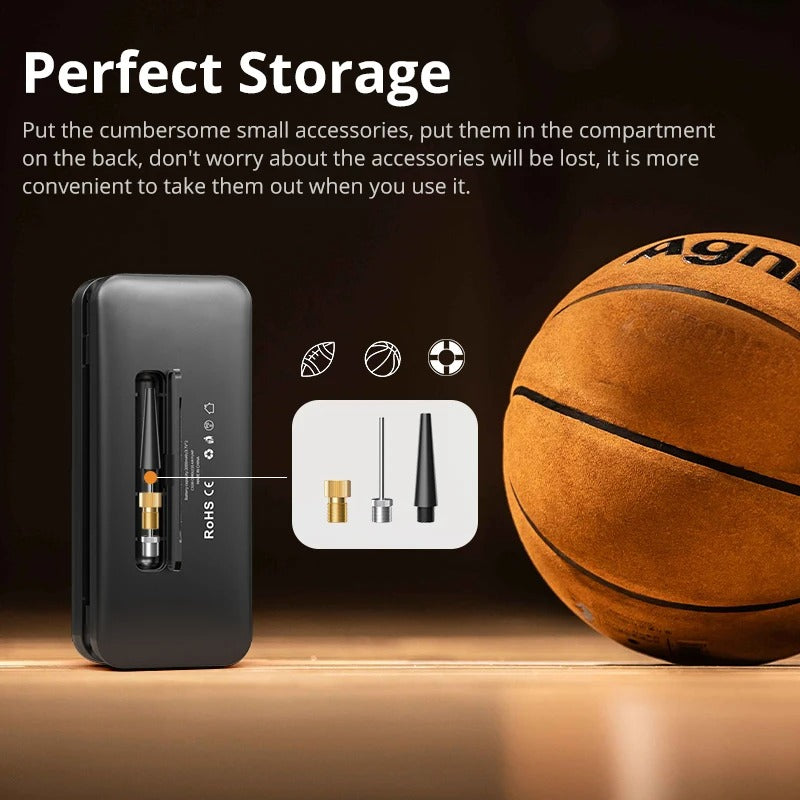 Smart Portable Rechargeable Air Compressor – 2000mAh Mini Digital Inflator & Power Bank Emergency Kit