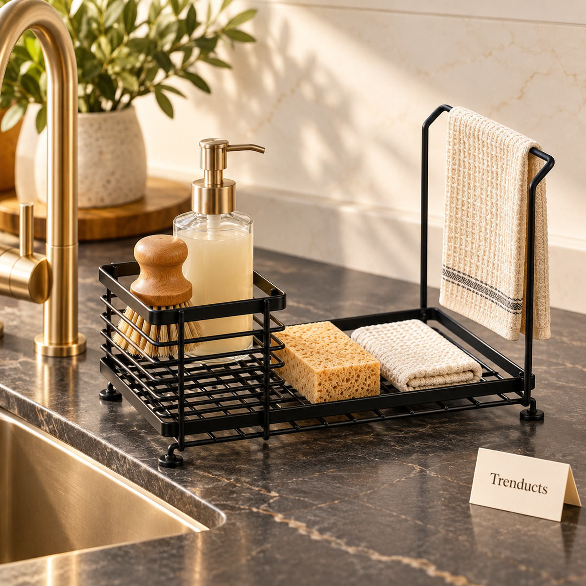 Premium Sink-Side Organizer Caddy with Towel Bar