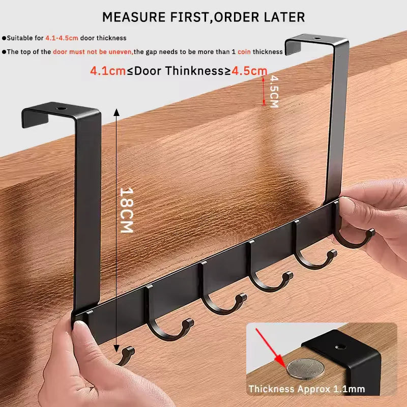 Over The Door Hanger Rack with 6 Hooks - Clarify.pk
