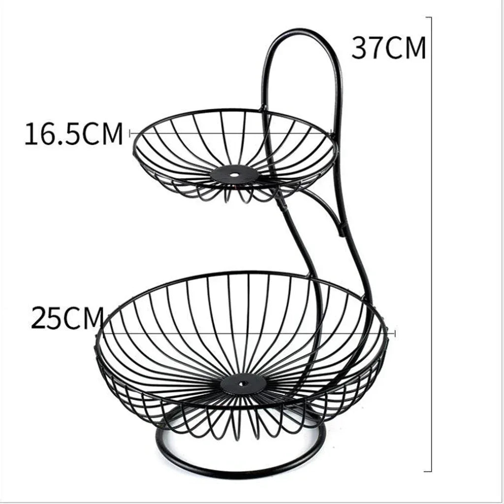 Modern Fruit Basket Stand 2-Tier Storage Basket - Clarify.pk