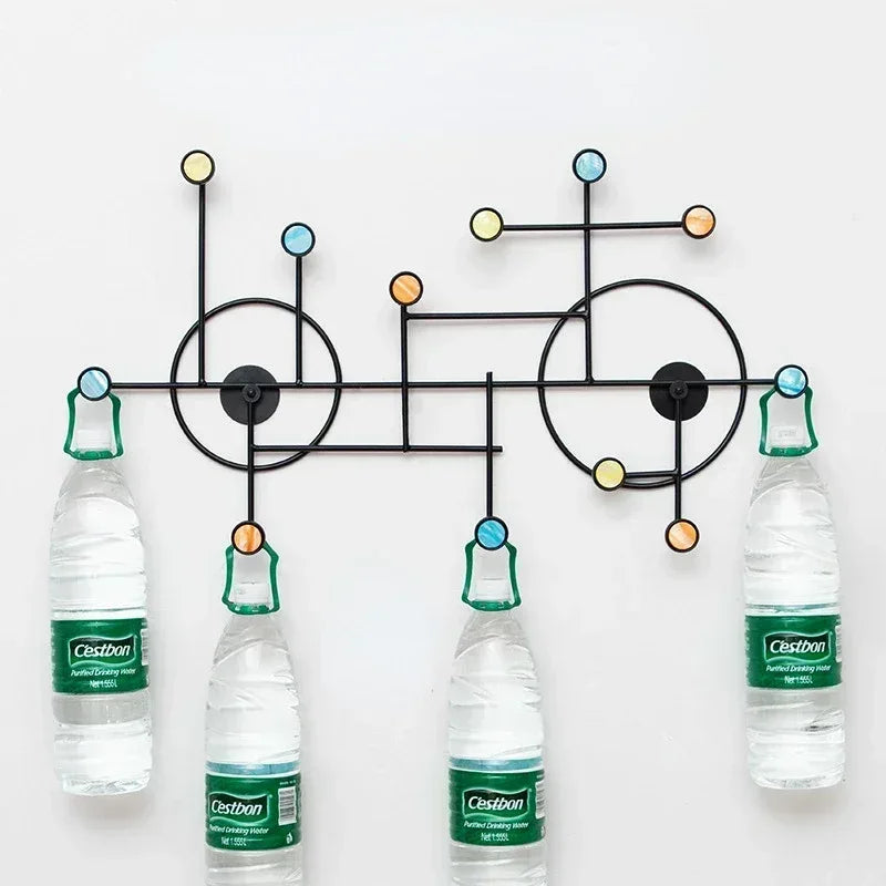 Modern Wall Mounted Coat Stand with Colorful Hooks - Clarify.pk