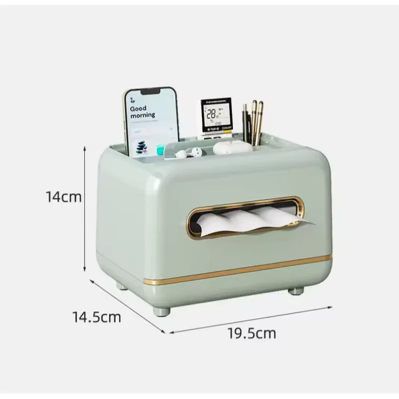 Multifunction Desktop Organizer with Tissue Holder - Clarify.pk