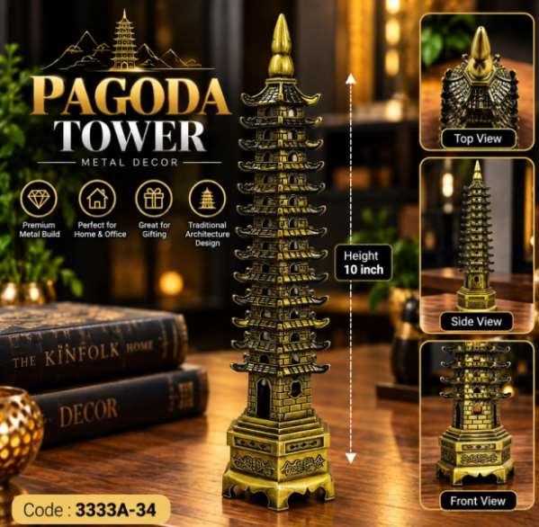 Pagoda Tower Metal Showpiece