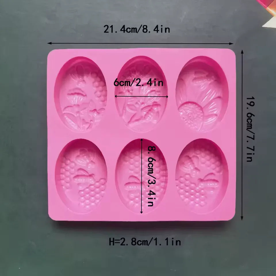 6 Cavity Oval Soap Mold for Crafts - Clarify.pk