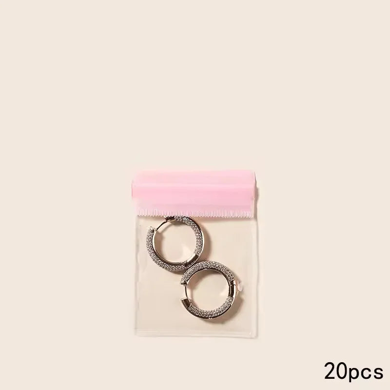 Clear Jewelry Organizer Box with 20 pvc Resealable Zip Bags - Compact Storage Case for Rings, Earrings, Necklaces & Small Accessories - Clarify.pk