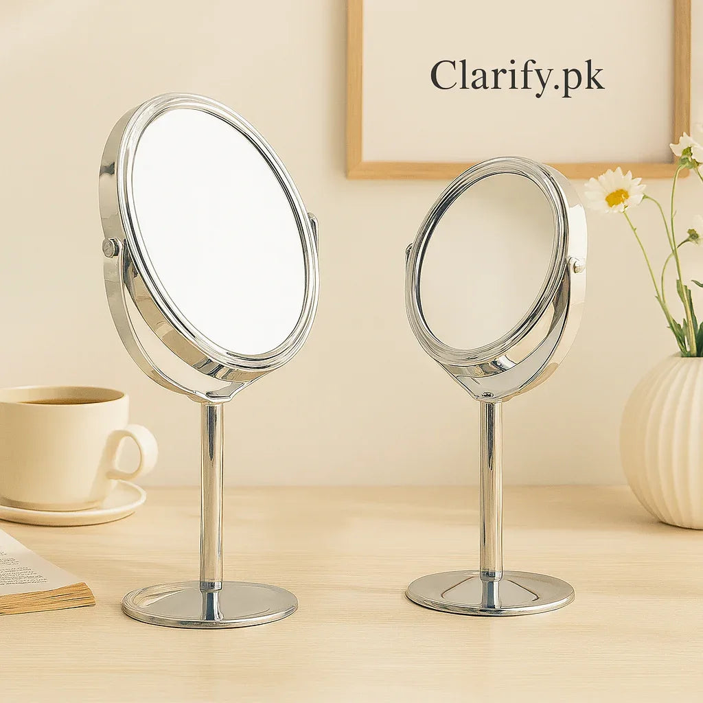 Pocket Size Metal Mirror - Compact & Durable (Mini) - Clarify.pk