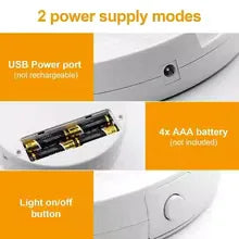 Portable Double-Sided Vanity Mirror with USB Light - Clarify.pk