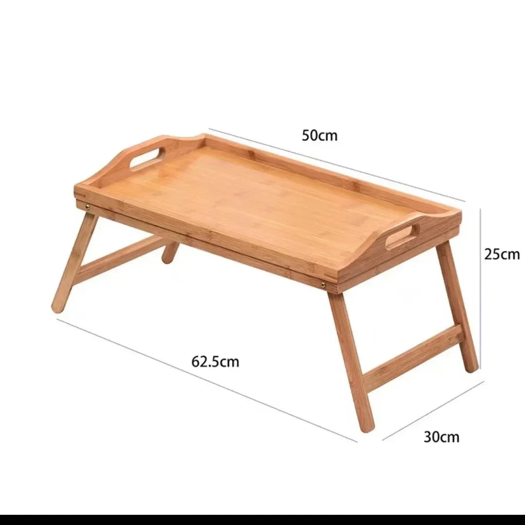 Premium Quality Natural Bamboo Table with Foldable Legs - Clarify.pk