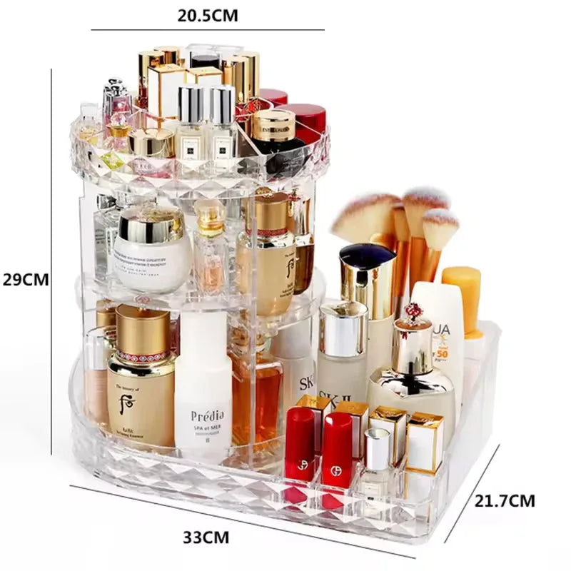 Rotating Cosmetic Storage Box - Clear Makeup Organizer