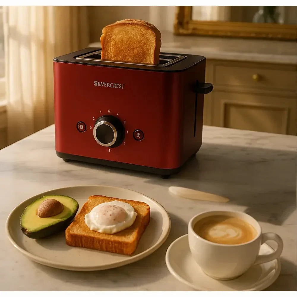 SilverCrest 2-slice Toaster Compact Red Kitchen Appliance - Clarify.pk